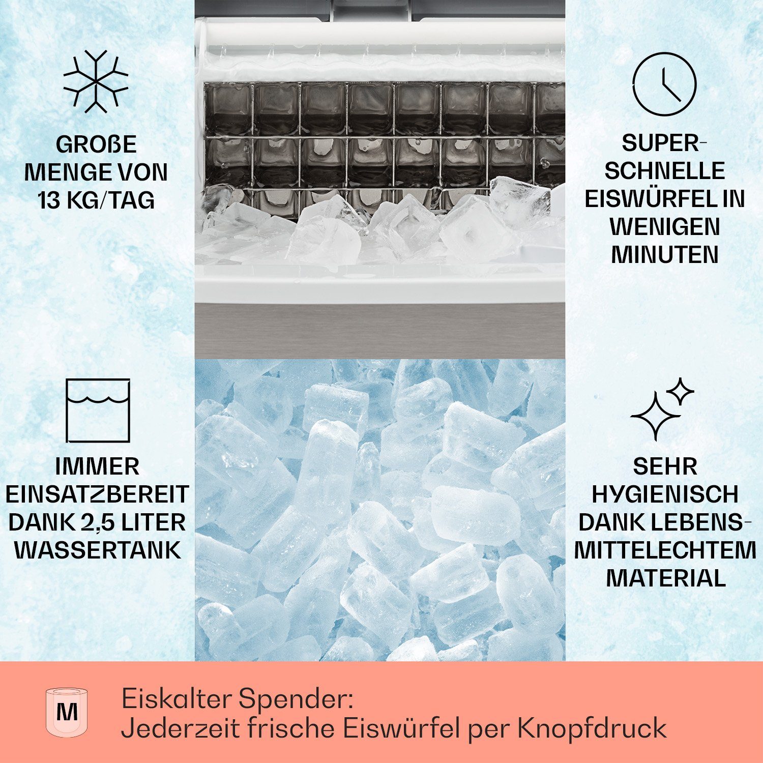 Klarstein Eiswürfelmaschine Clearcube