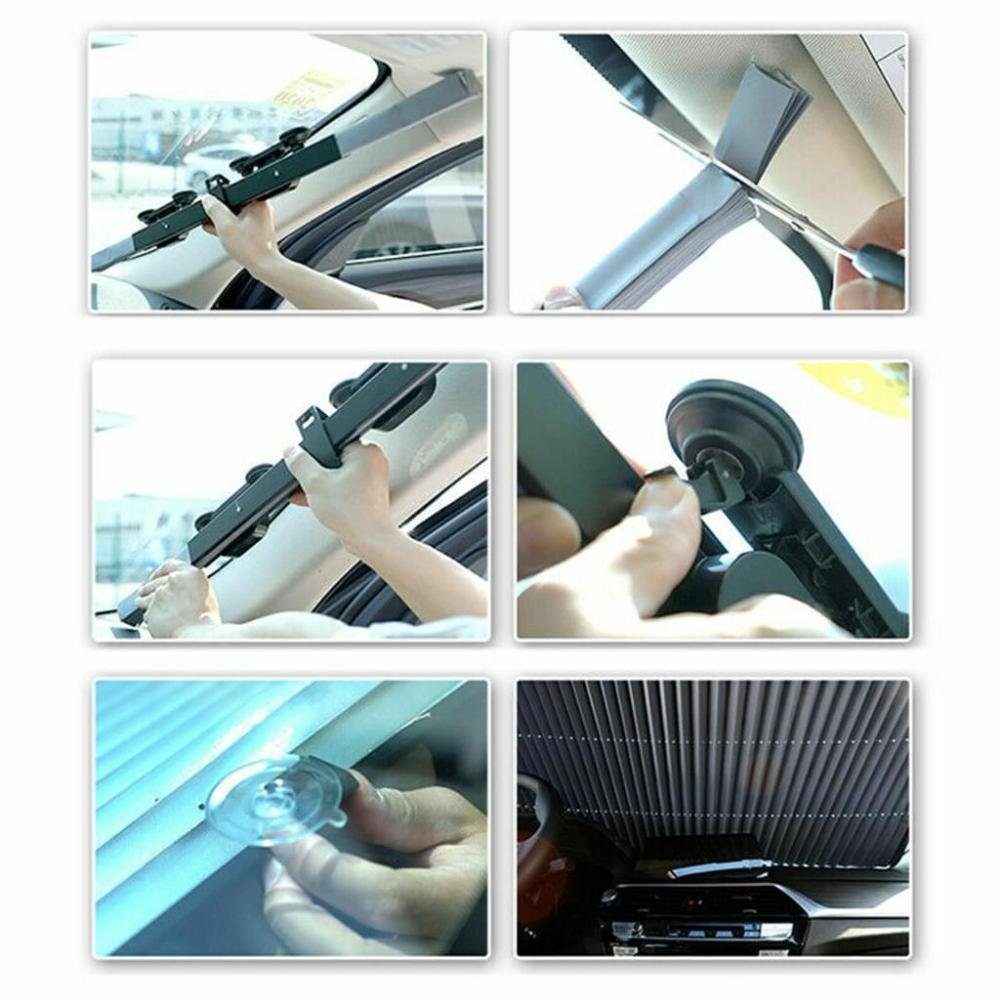 Fokelyi Autosonnenschutz 8 Stück 65cm Auto Frontscheibe Sonnenschutz Einziehbare Rollo, (8-St)