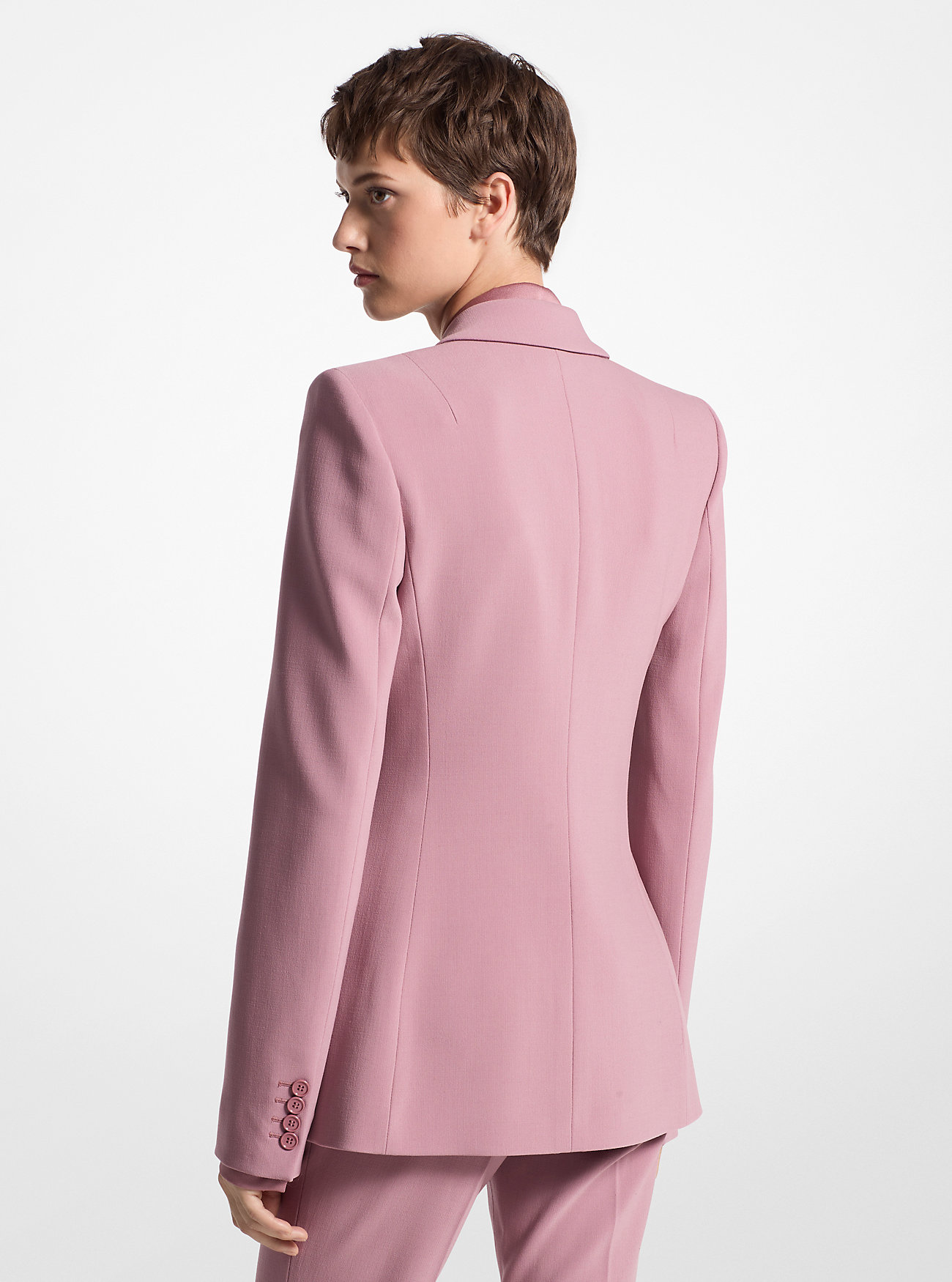 Blazer i elastisk ullcrepe - MAUVE