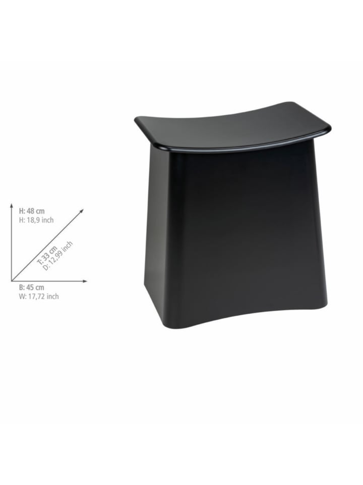 Wenko 2in1 Badhocker Wing Schwarz Matt, 2in1 Badhocker Mod. Wing Schwarz Matt in Schwarz günstig kaufen onesize