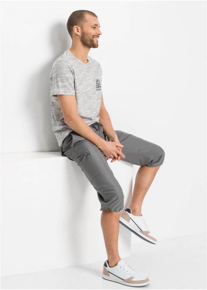 Mikrofaser 3/4-Hose mit Komfortschnitt, Regular Fit