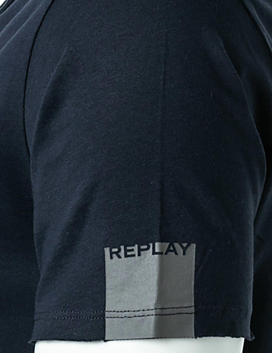 Replay, T-Shirt, Baumwolle, indigo