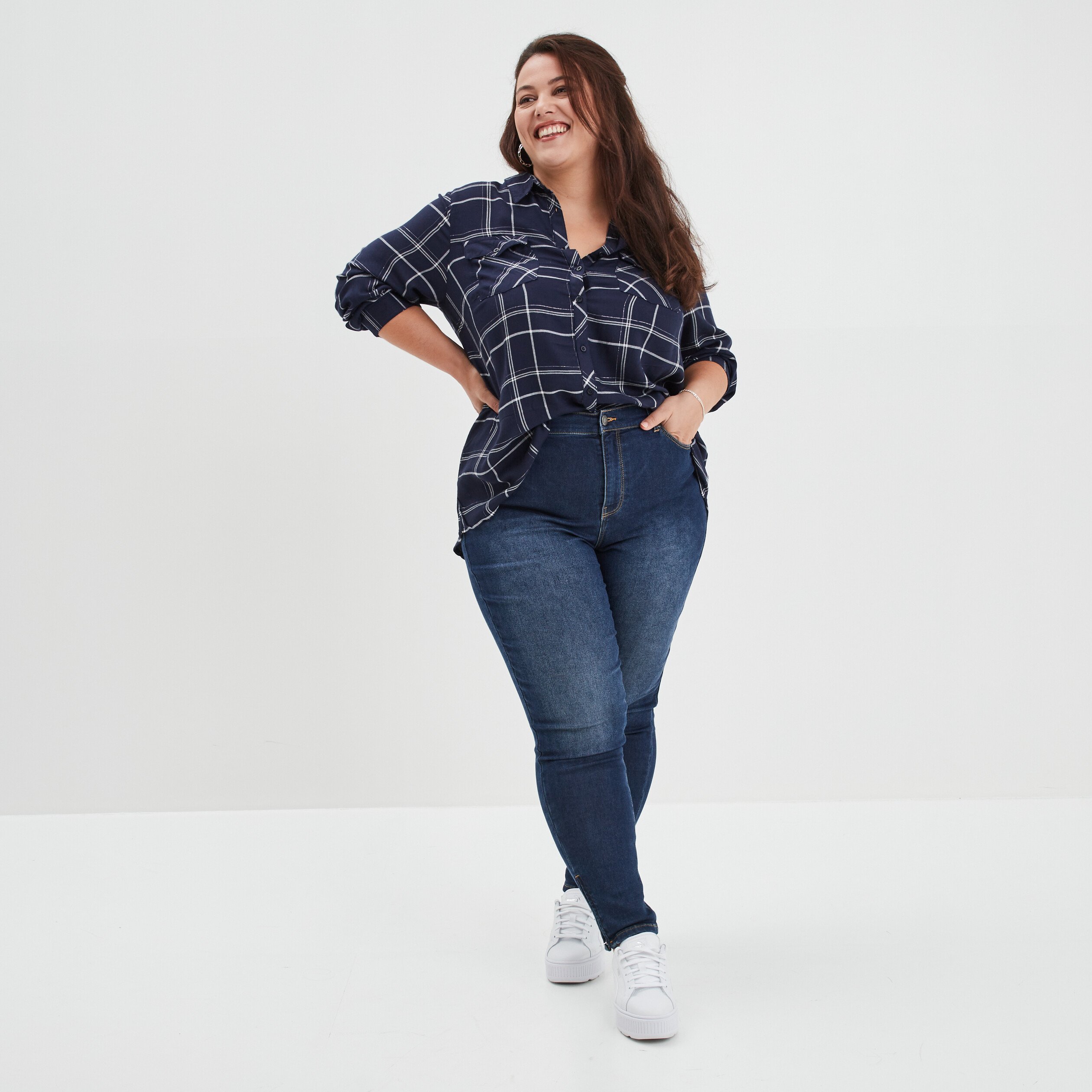 Jeans skinny grande taille bleu femme grande taille | La Halle