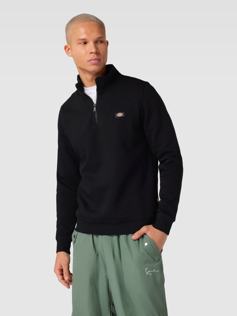 Sweatshirt mit Stehkragen Modell 'OAKPORT' in schwarz