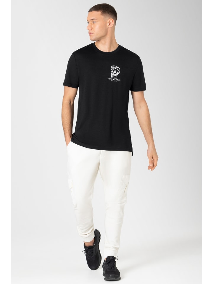 super.natural Merino T-Shirt M GRAVEL TEE in schwarz günstig kaufen