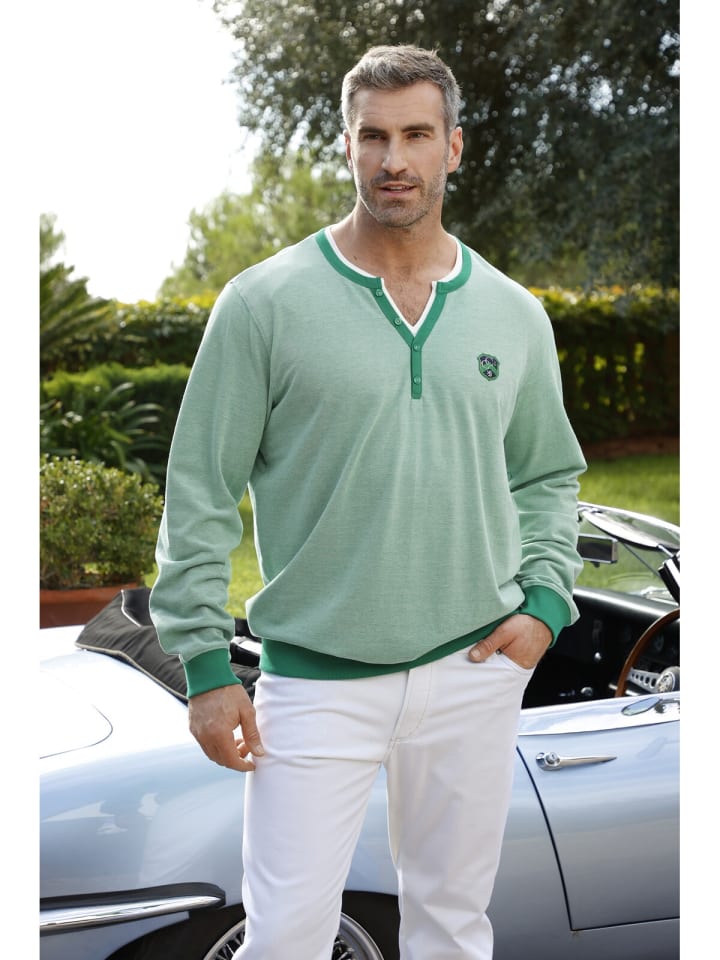 Charles Colby Sweatshirt EARL DARRAGH in grün melange günstig kaufen