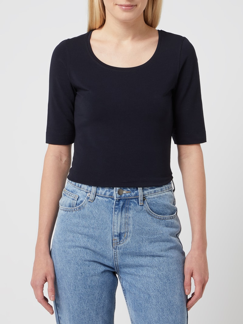 T-Shirt mit 1/2-Arm Modell 'Daily' in marineblau