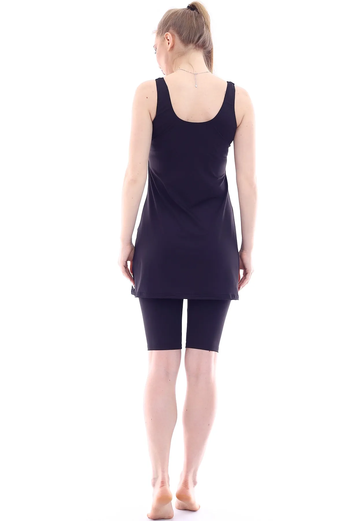 Aykum Mayo  Schwarzer Strumpfhosen-Kleid-Badeanzug für Damen