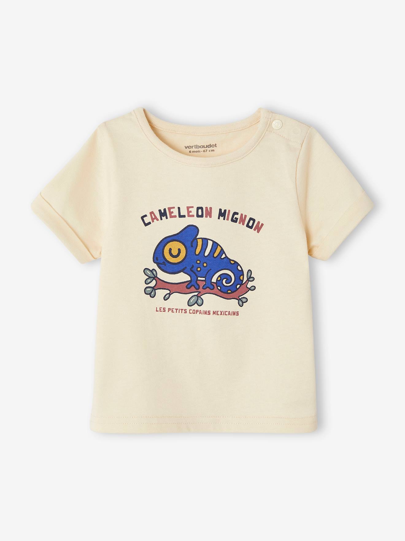 Vertbaudet Baby T-Shirt mit Chamäleon Oeko-Tex - wollweiß