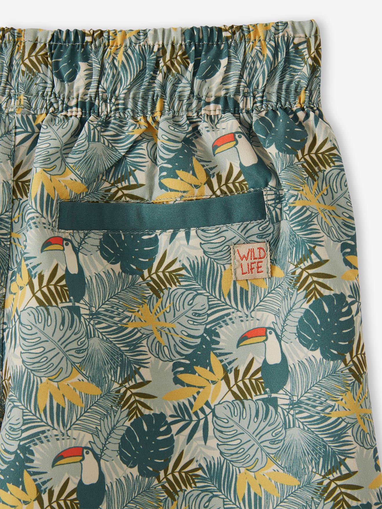 Vertbaudet Bedruckte Jungen Badeshorts Oeko-Tex - grün bedruckt