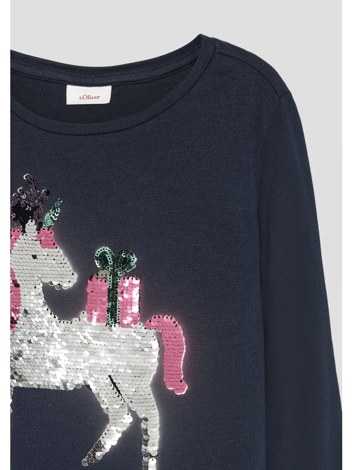 s.Oliver T-Shirt langarm in Blau günstig kaufen