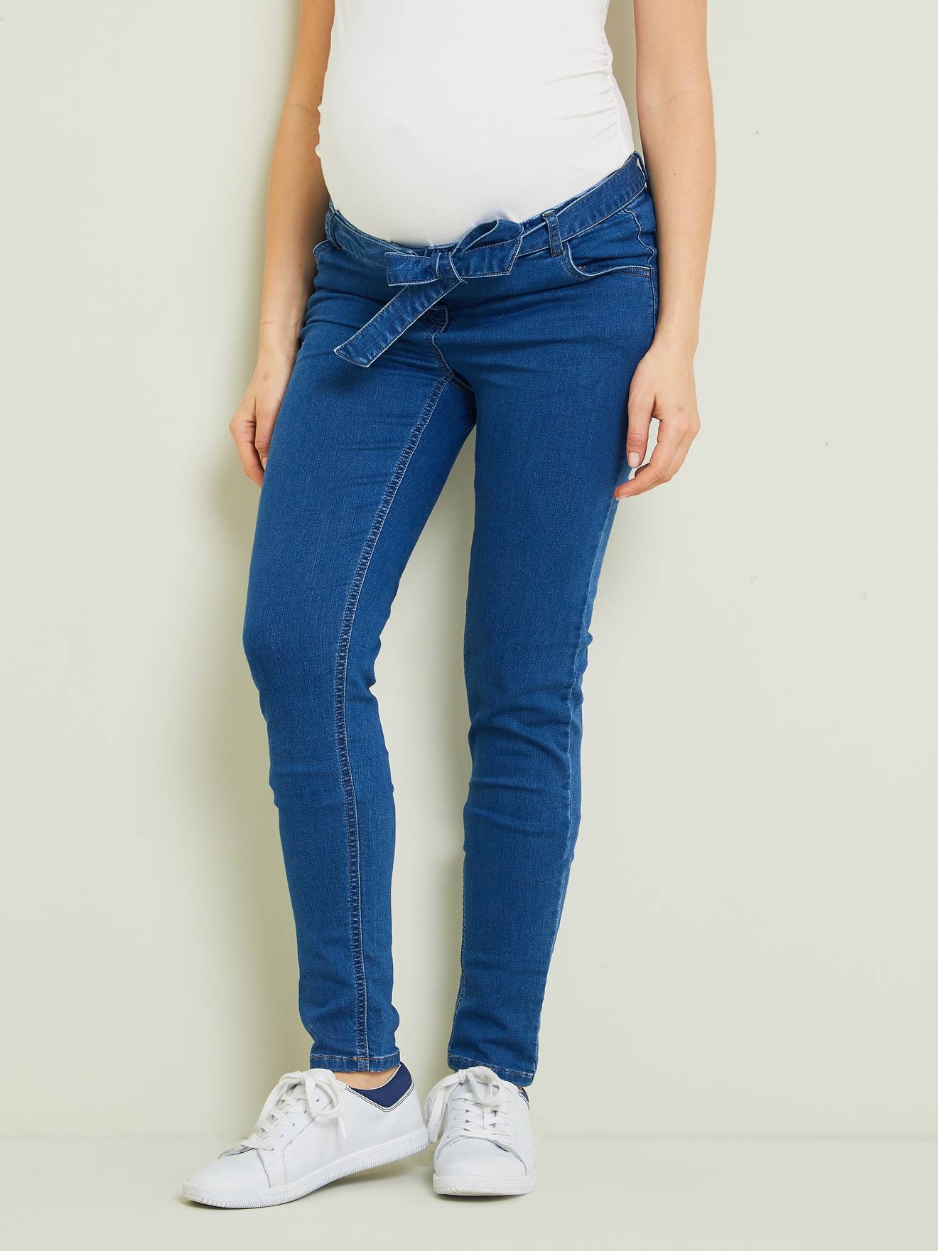 Vertbaudet Umstands-Sweathose in Denim-Optik - blue stone