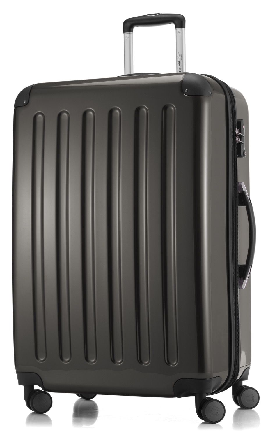 Alex - suitcase hard shell glossy black, 75 cm, 119 litres