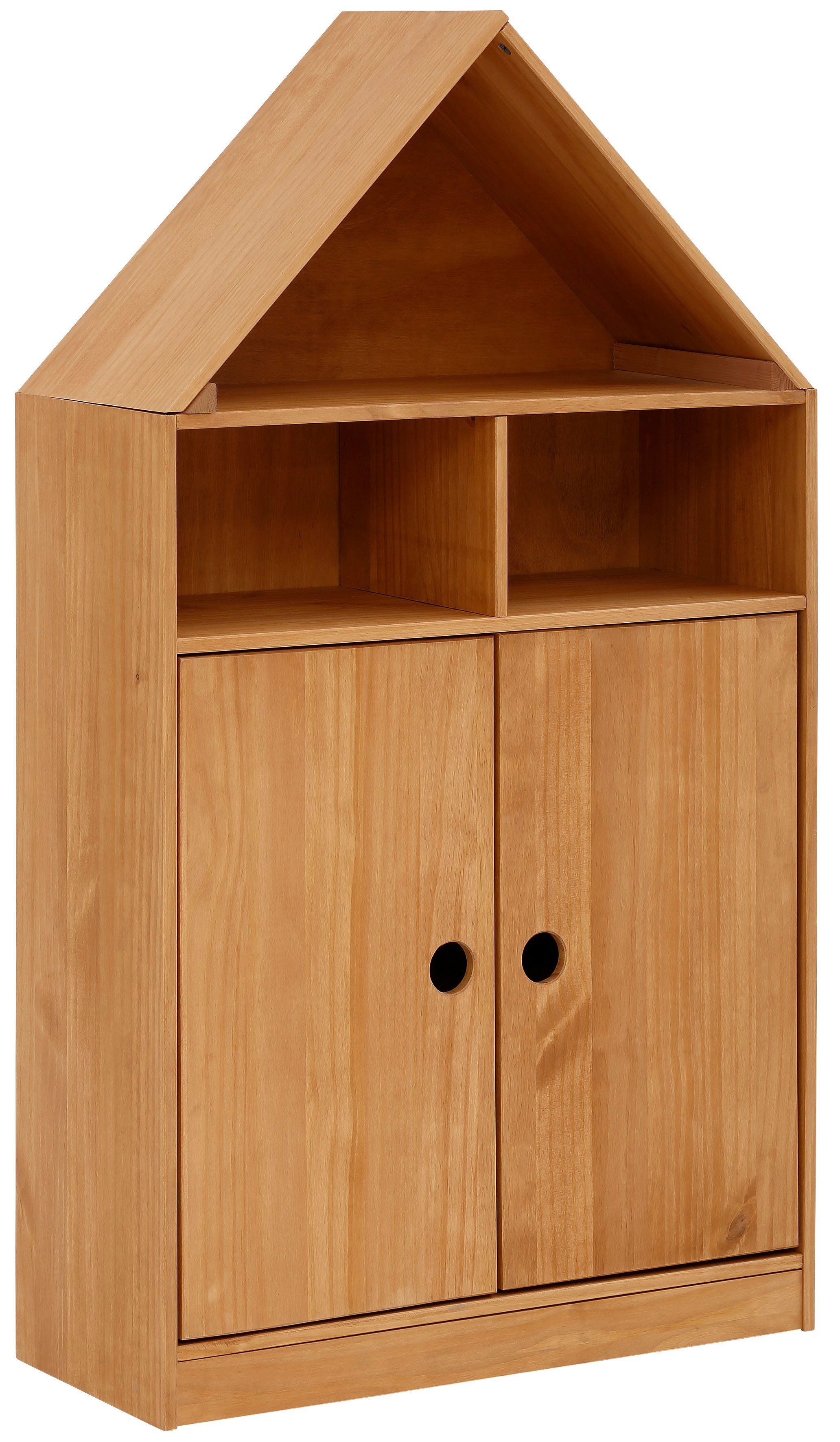 Lüttenhütt Drehtürenschrank Alpi Stauraumschrank, Kiefernholz, Einlegeböden hinter der Tür, Höhe 133 cm