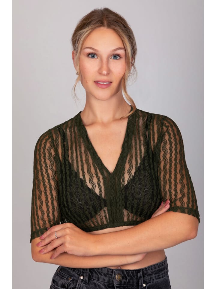 Edelnice Dirndlbluse Anna Khaki Grün in grün günstig kaufen
