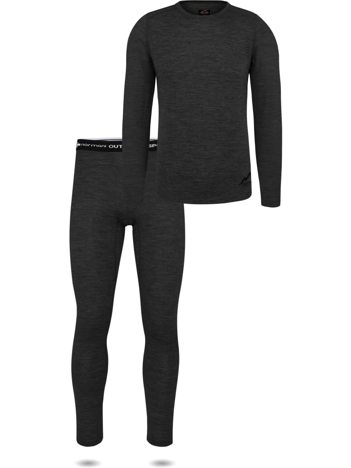 Normani Outdoor Sports Herren Merino Unterwäsche-Set Melbourne/Sydney in Anthrazit günstig kaufen
