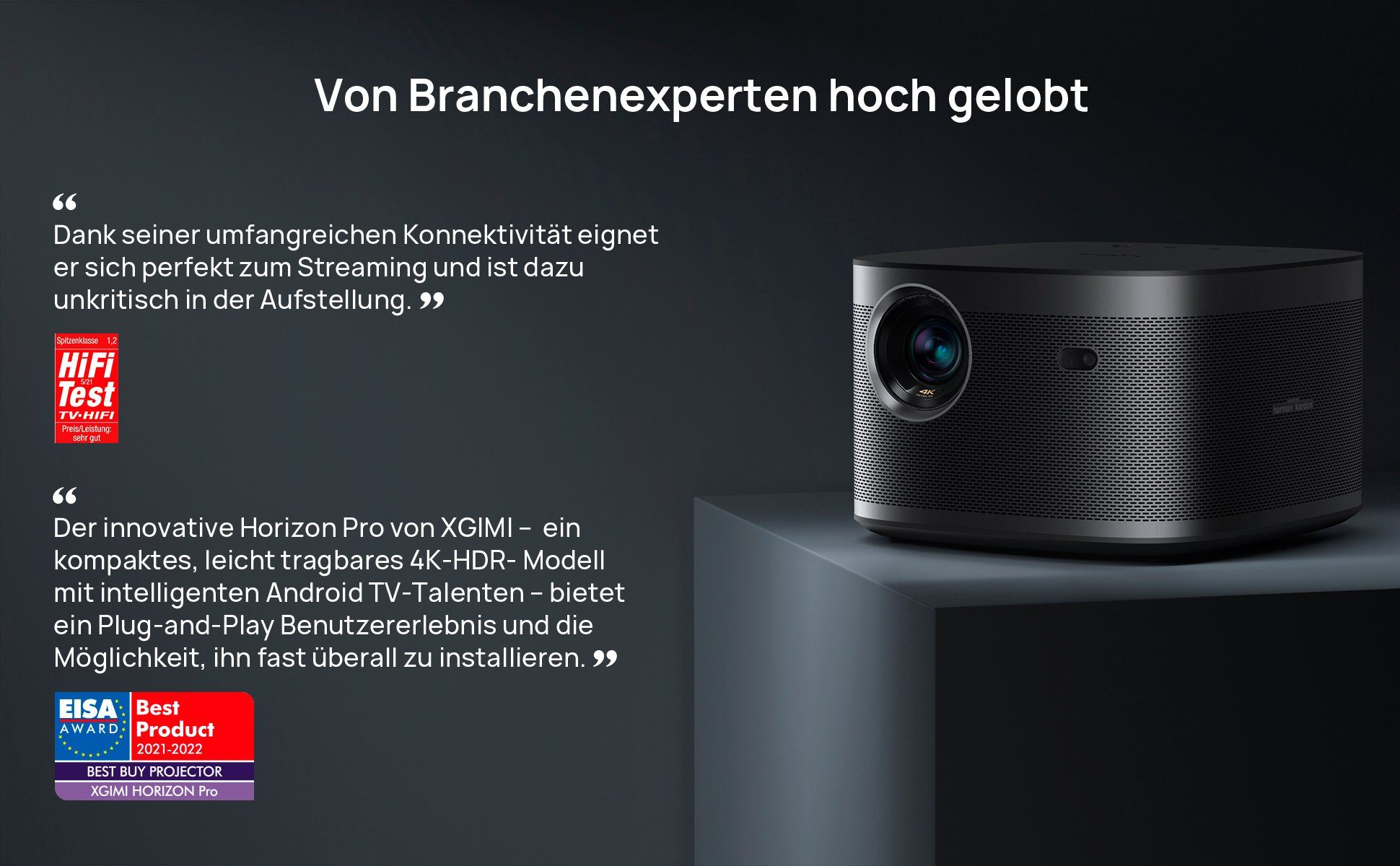 XGIMI HORIZON Pro 4K Beamer (2200 lm, 10000:1, 3840 x 2160 px, Smart Beamer, 4K, 2200 ANSI-Lumen, auto. Keystone)