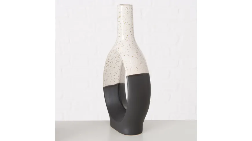 Boltze Vase Uniqua Grau, Schwarz, Weiß