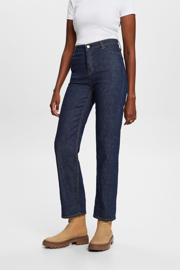 Gerade Premium-Selvedge-Jeans mit hohem Bund