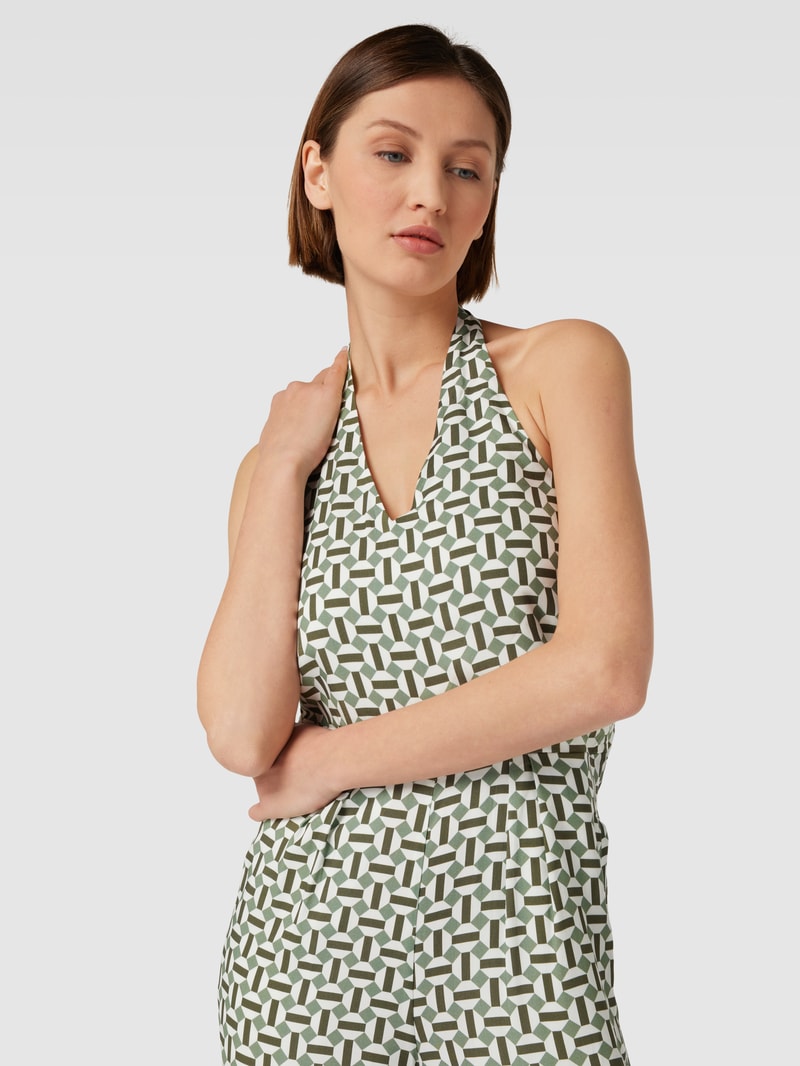 Jumpsuit mit Allover-Muster in khaki