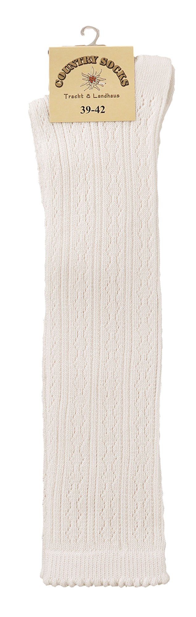 TippTexx 24 Kniestrümpfe 3 Paar lange Damen Trachtenkniestrümpfe Häkellook Trachtenstrümpfe