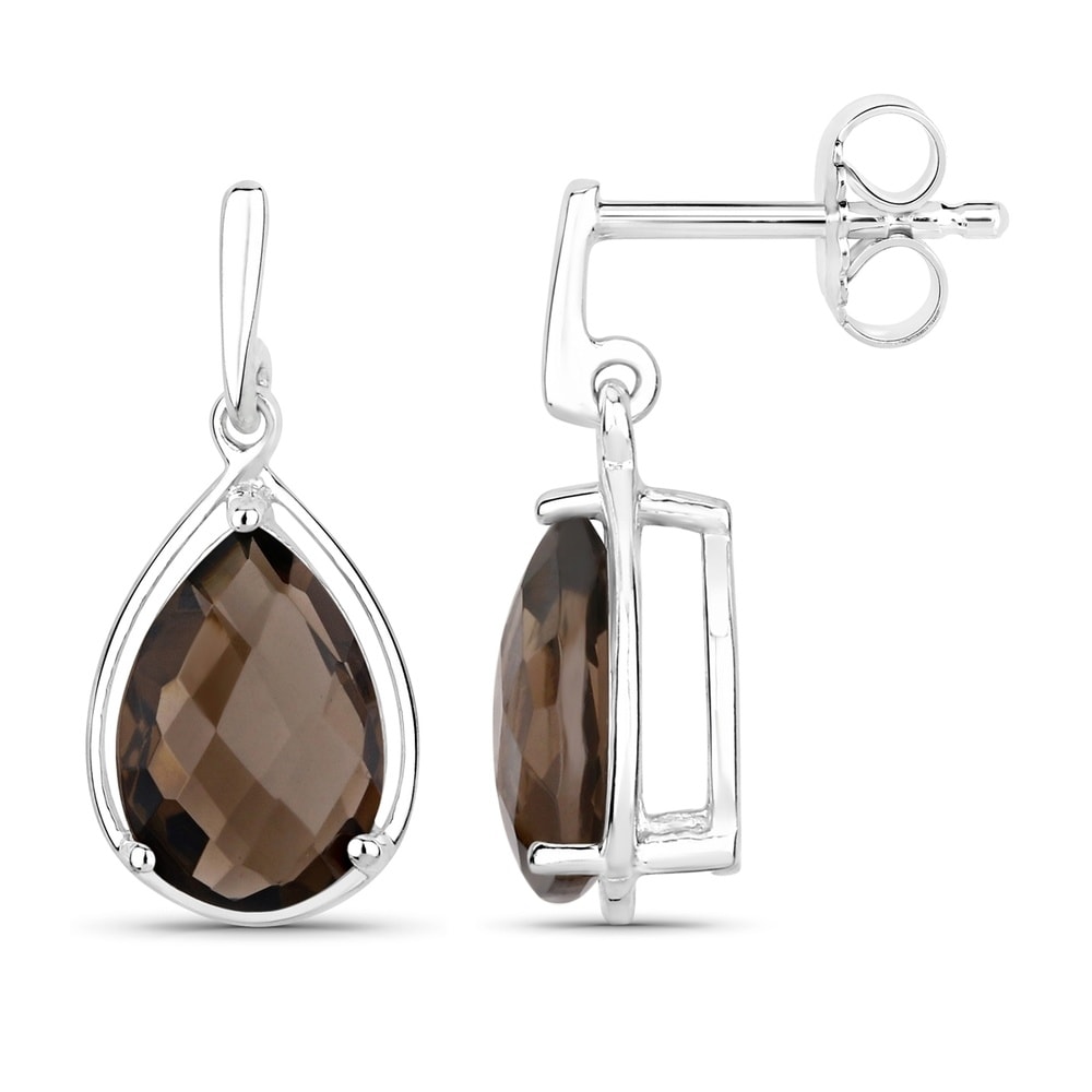 Rafaela Donata Boucles doreilles Argent sterling Quartz fumé en Argent Bijoux