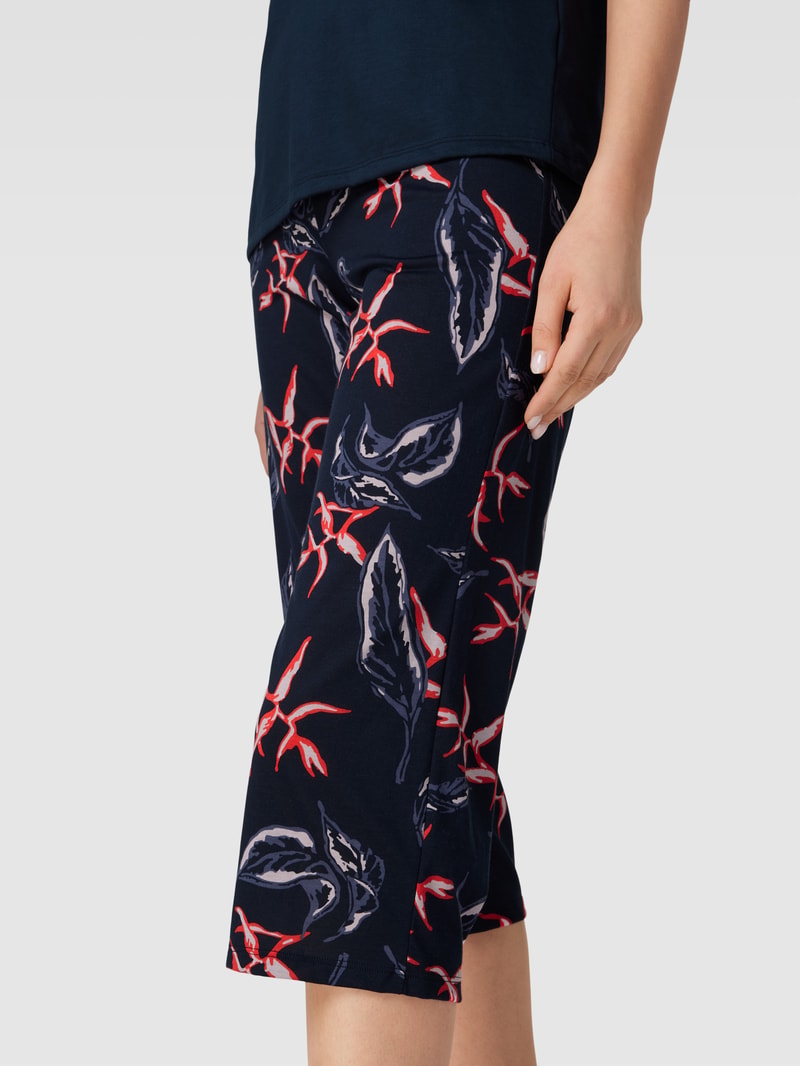 Pyjama mit Allover-Muster in marineblau