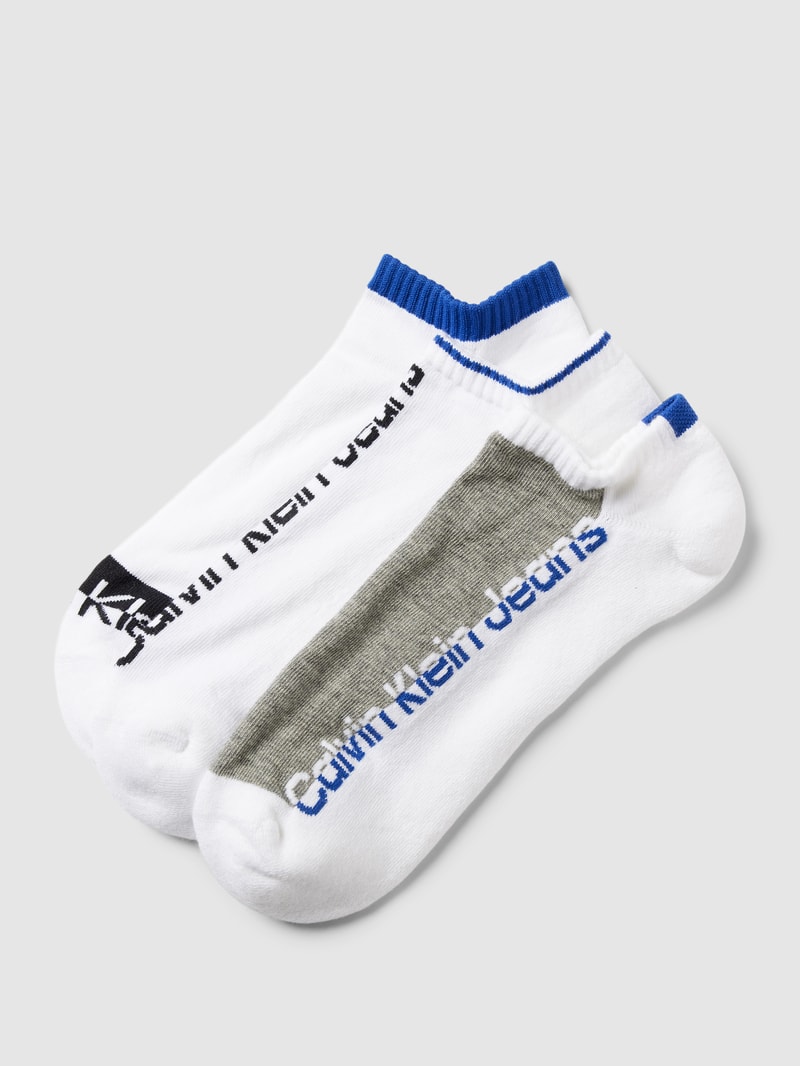 Sneakersocken mit Label-Print im 3er-Pack in weiss