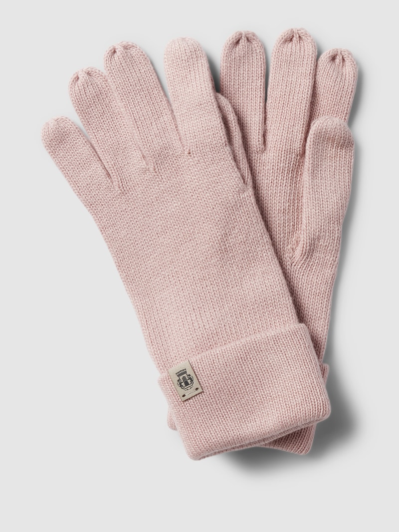 Handschuhe mit Label-Detail in rosé
