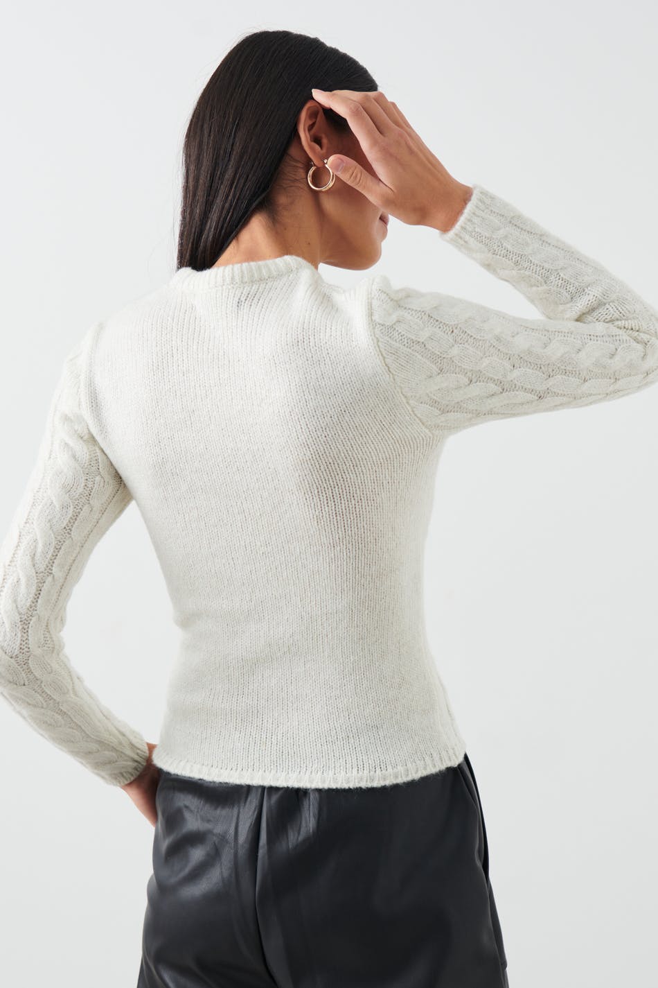 Cable cut-out knit top
