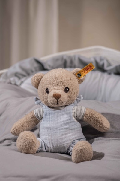 GOTS Niko Teddybär, 26 cm, hellblau