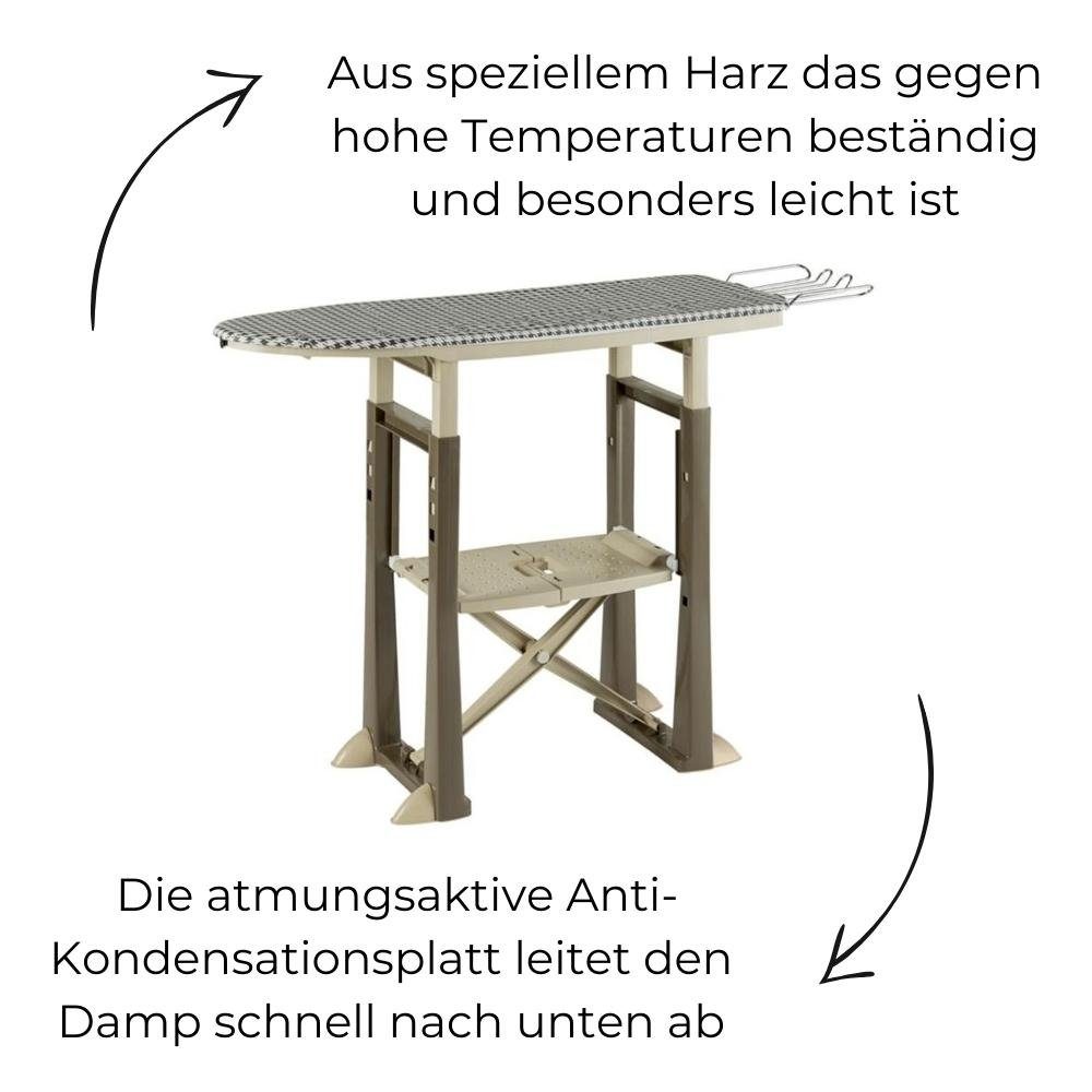 GarPet Bügelbrett XXL Bügelbrett mit Bügelablage 40 cm Breit Dampf Bügel verstellbar