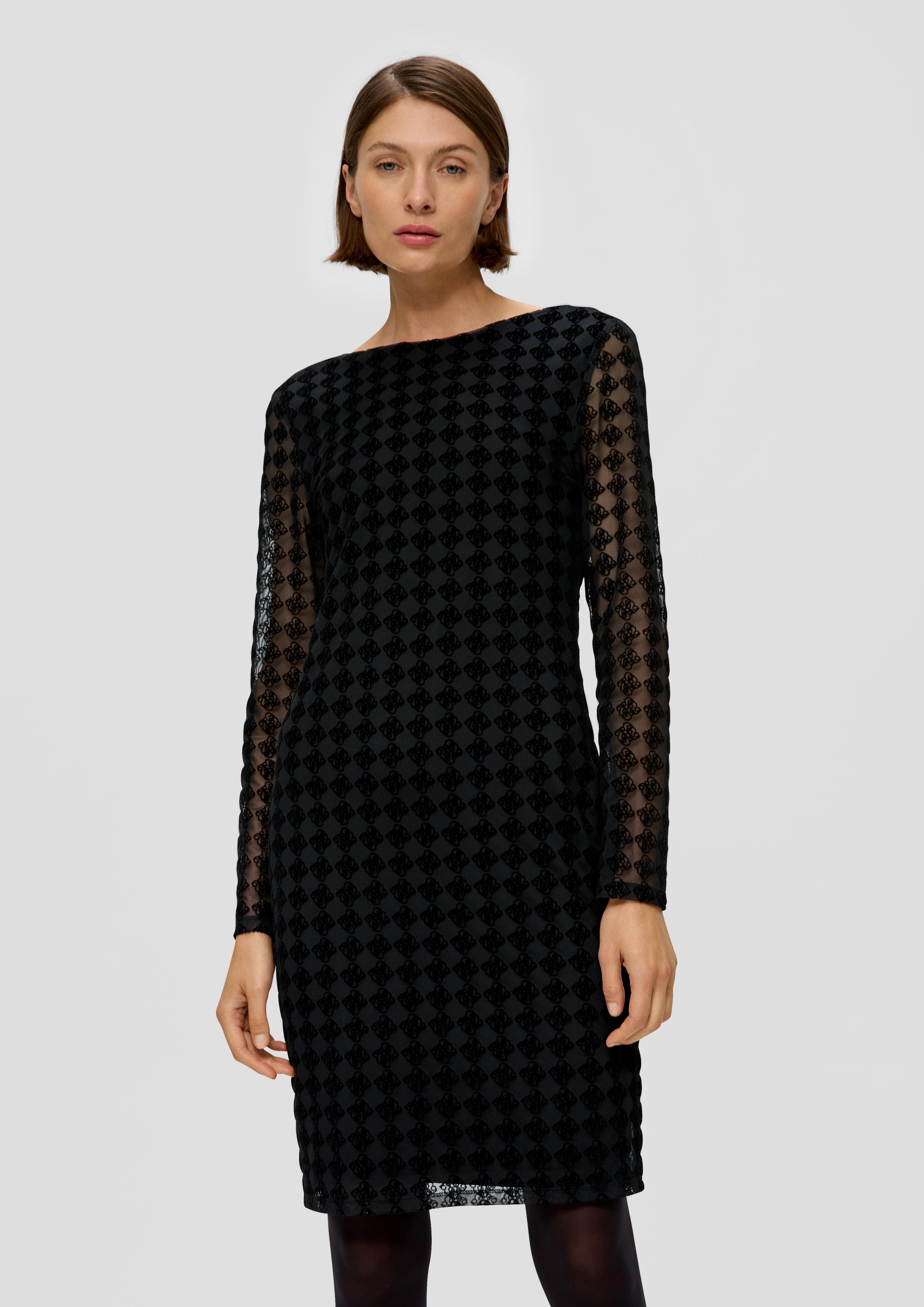 Mesh-Kleid mit Allover-Flockprint  2138755-9999