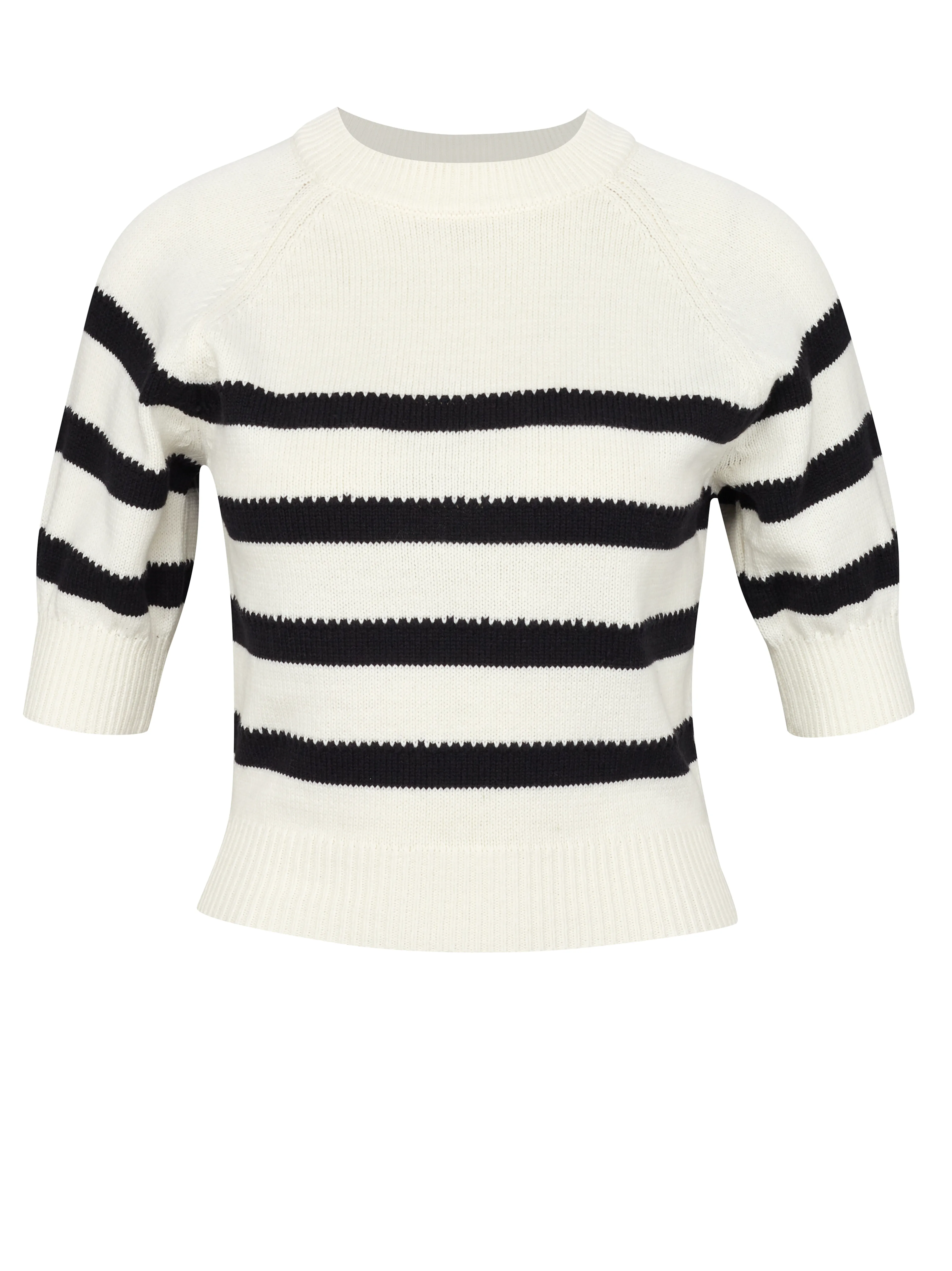 Cremefarbener Damen-Kurzarmpullover ORSAY