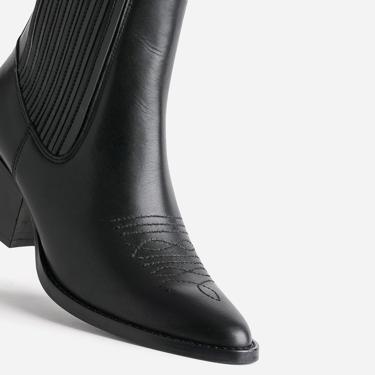 Chelsea boots santiag noir éco-conçu en cuir