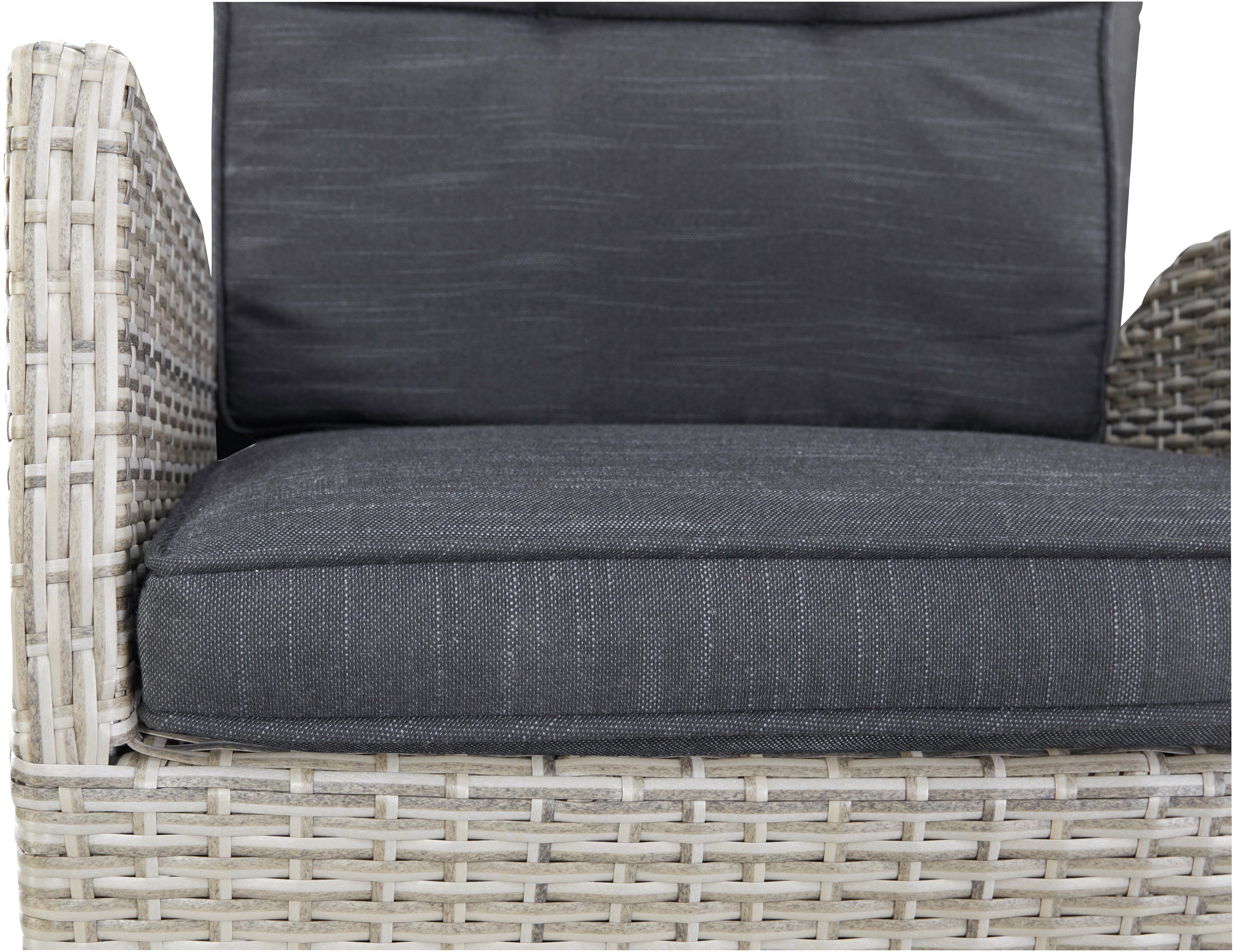 KONIFERA Garten-Essgruppe Alva, (Set, 13-tlg., Alu, Polyrattan), 6x Stuhl, 1 Tisch ausziehbar 205-275 cm