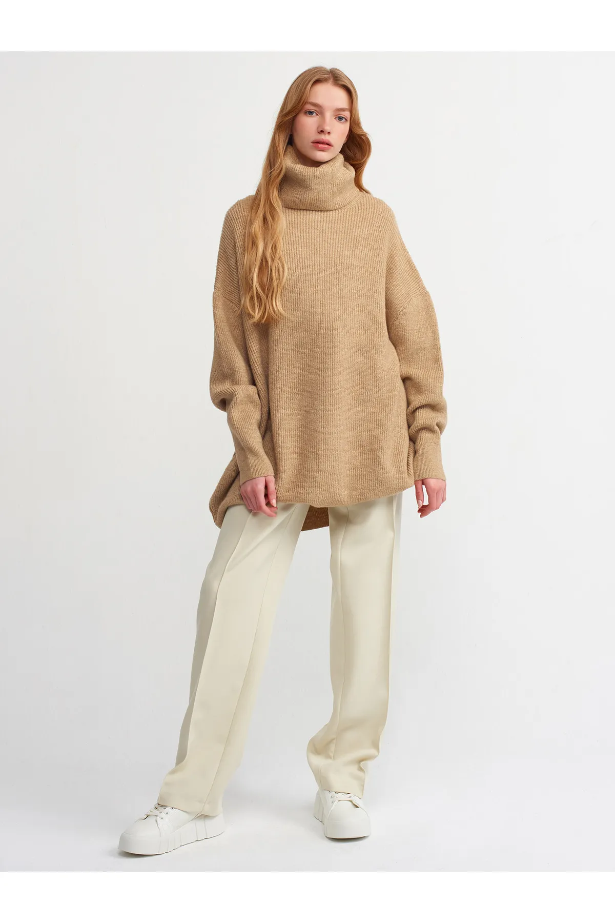 Dilvin  2268 Rollkragen-Pullover – Kamel