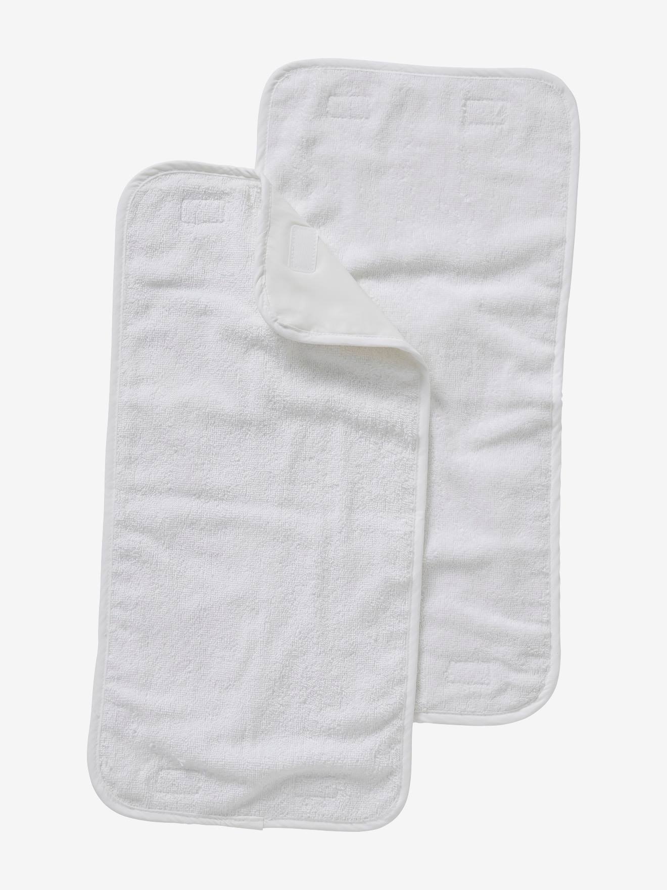 Lot de 2 serviettes de rechange pour tapis à langer nomade blanc