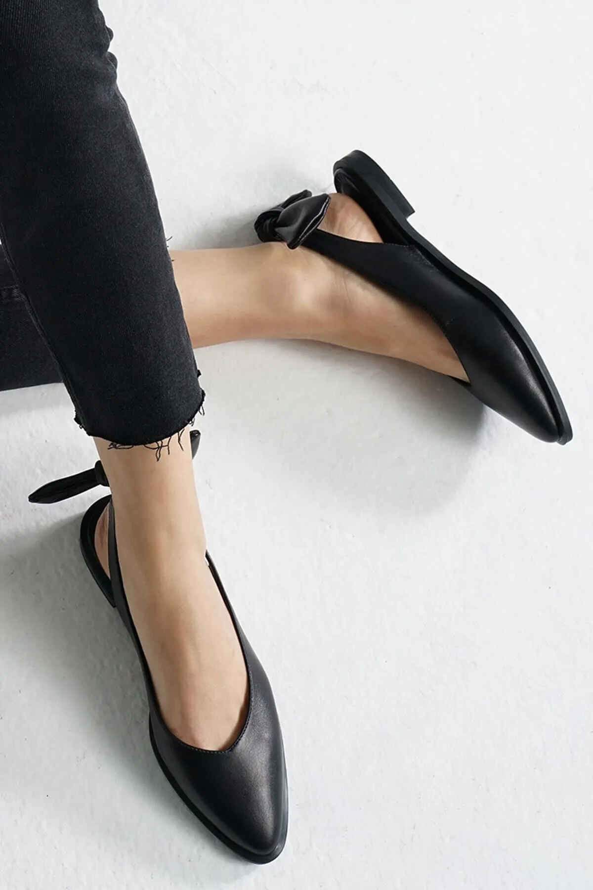 Mio Gusto  Bonny Daily Ballerina-Schuhe aus echtem Leder in Schwarz für Damen