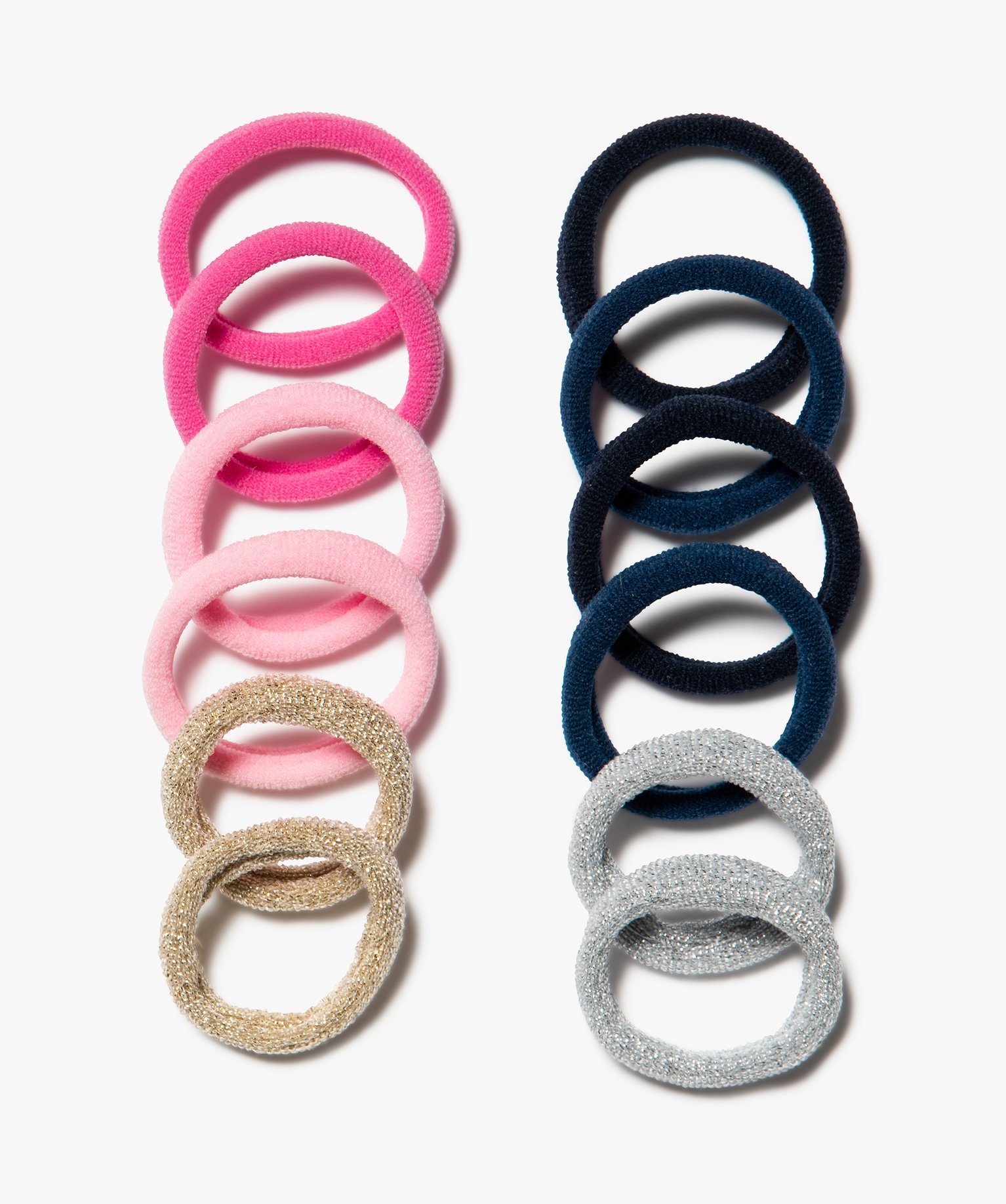élastique à cheveux en mousse pailletée (lot de 12) bleu | GEMO