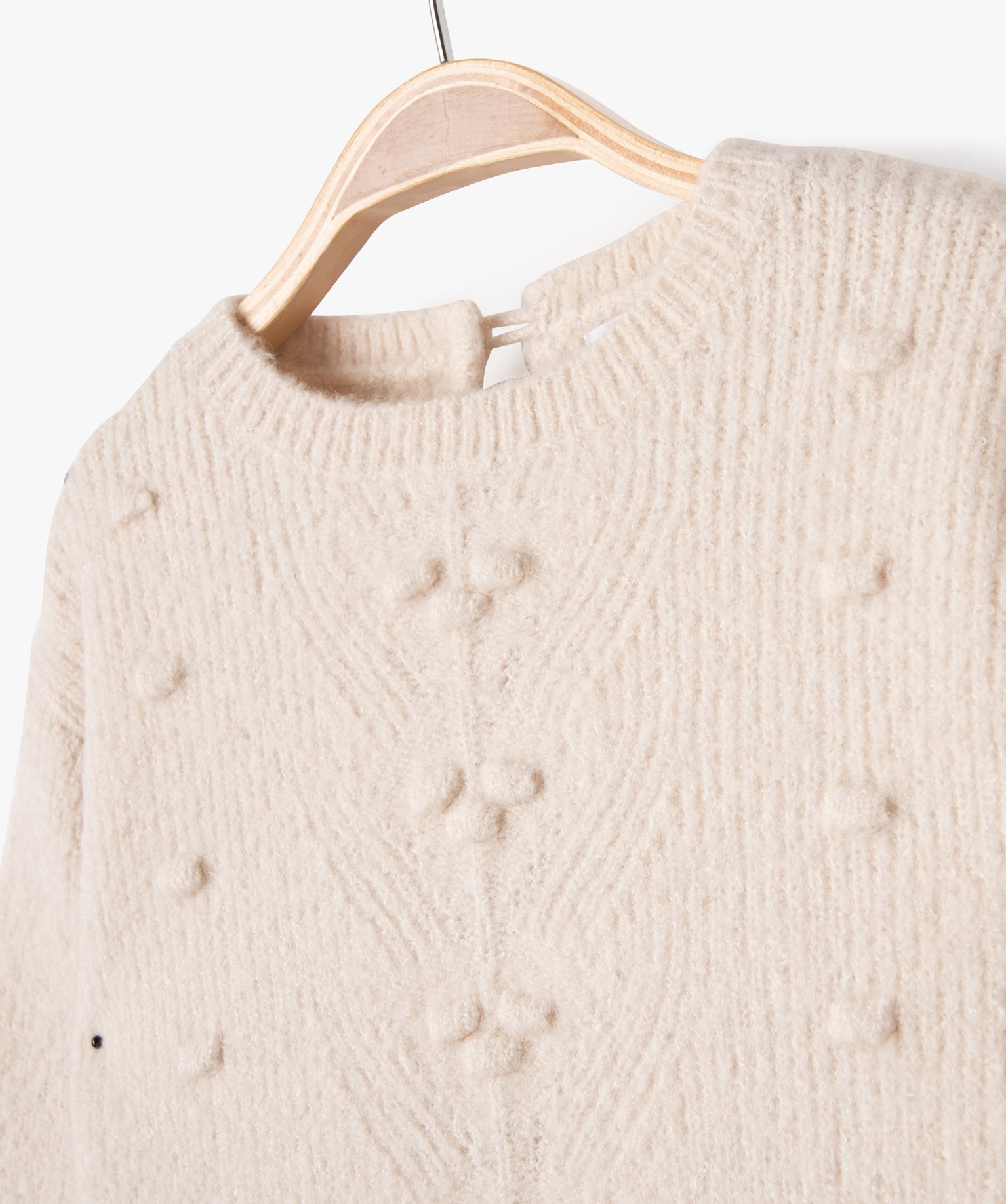 Robe pull en maille douce à relief bébé fille beige | GEMO