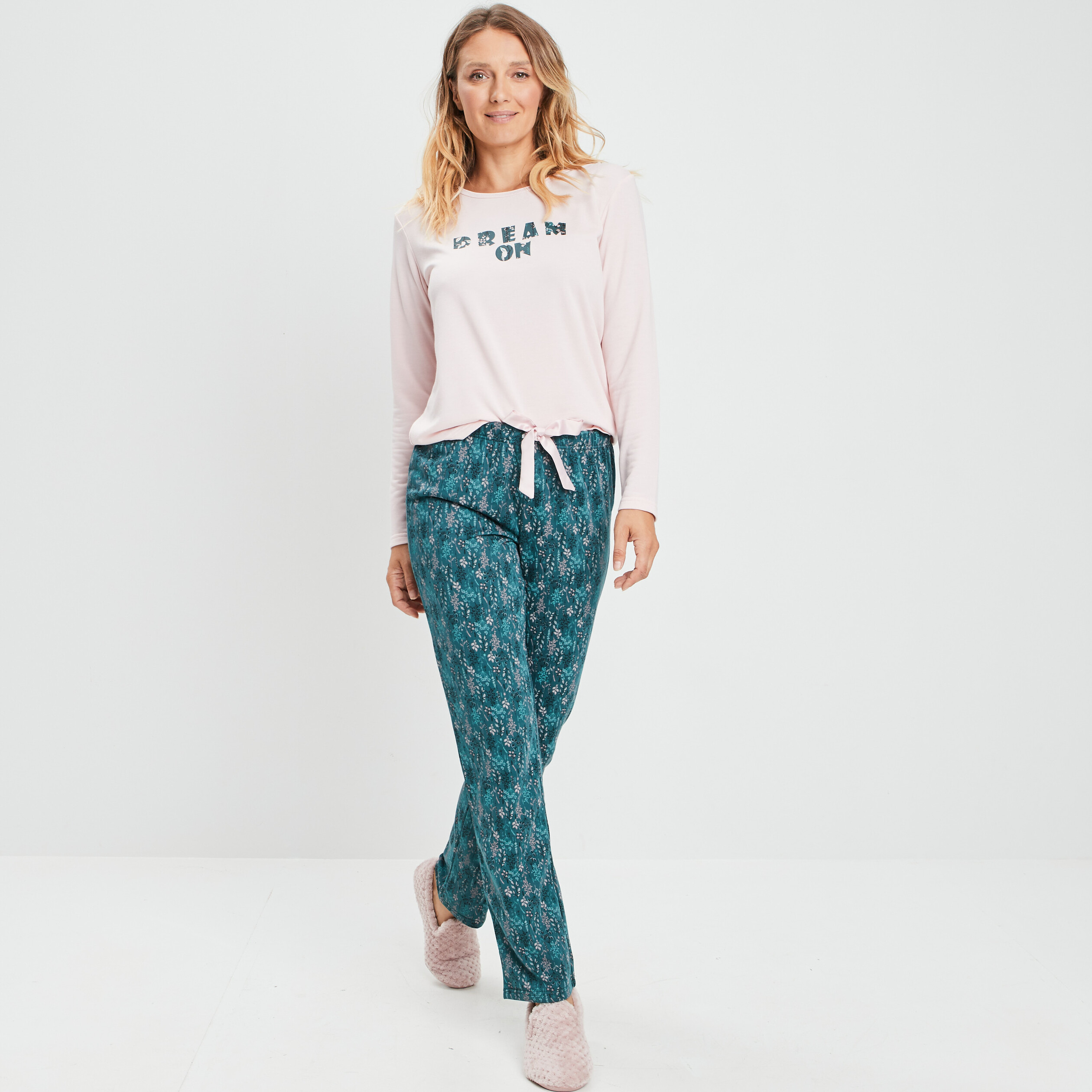 Ensemble pyjama 2 pièces vieux rose femme | La Halle
