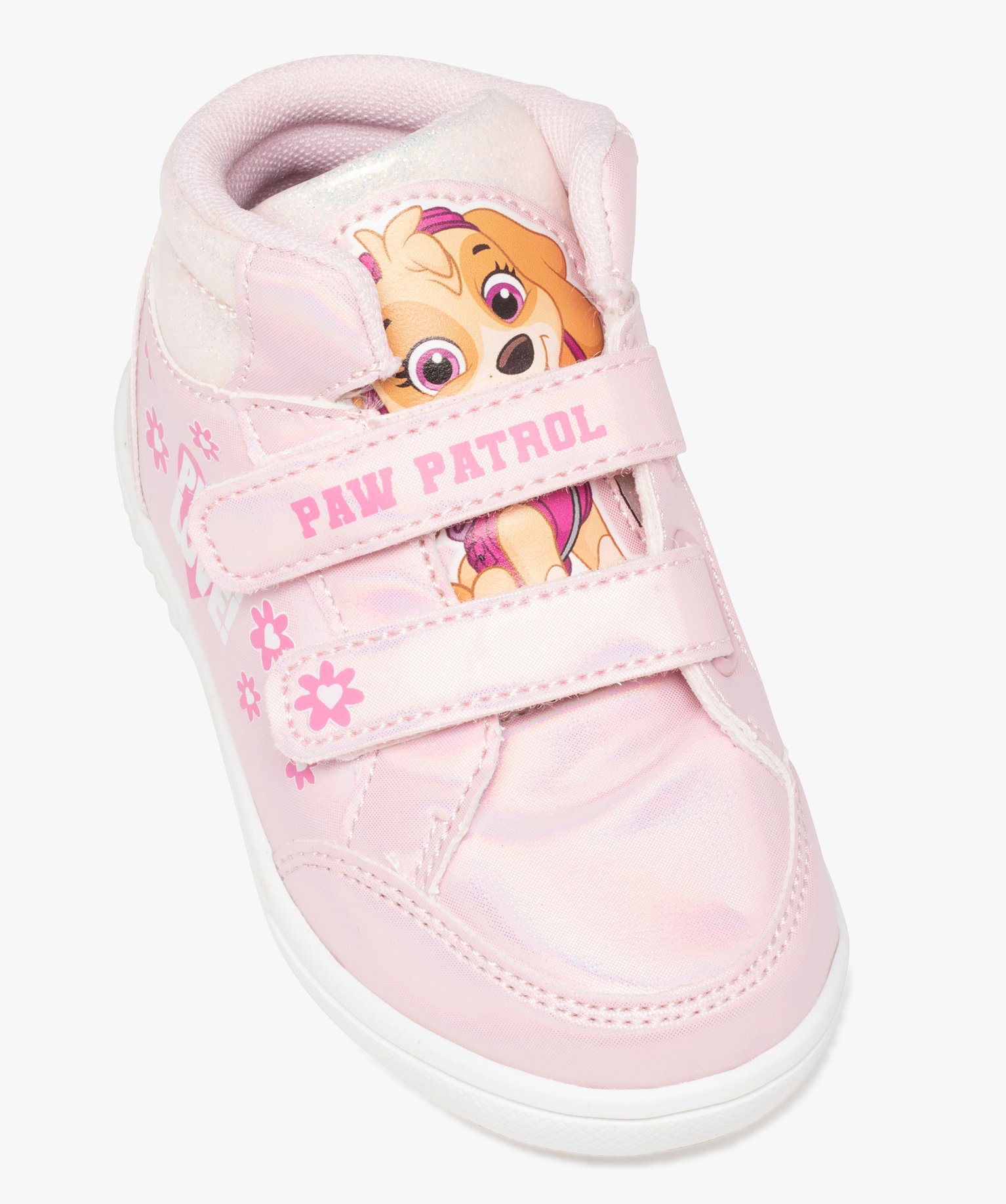 Baskets fille mid-cut irisées à scratch – Pat’ Patrouille rose | GEMO