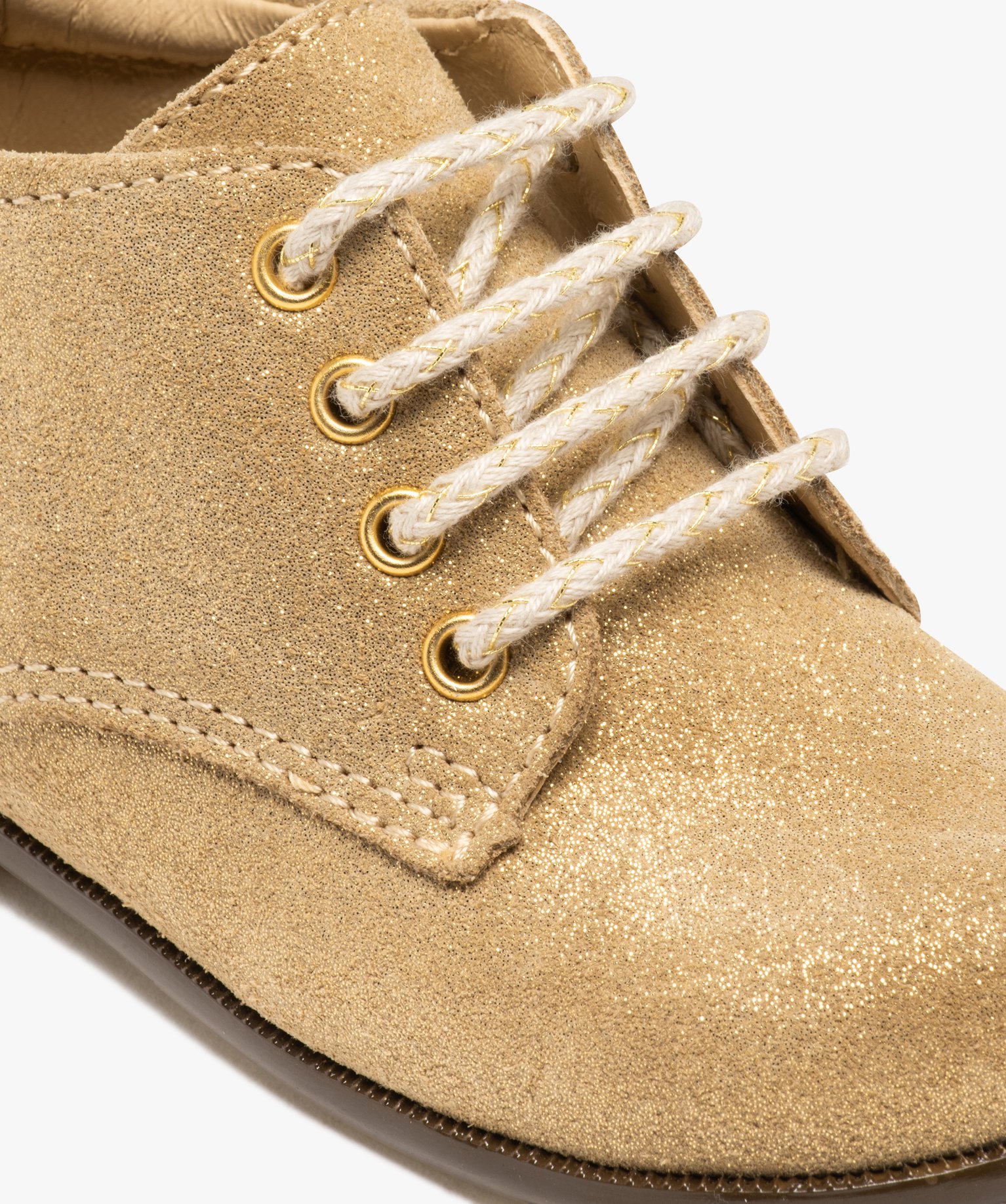 Chaussures premiers pas bébé fille en cuir uni à paillett... or | GEMO