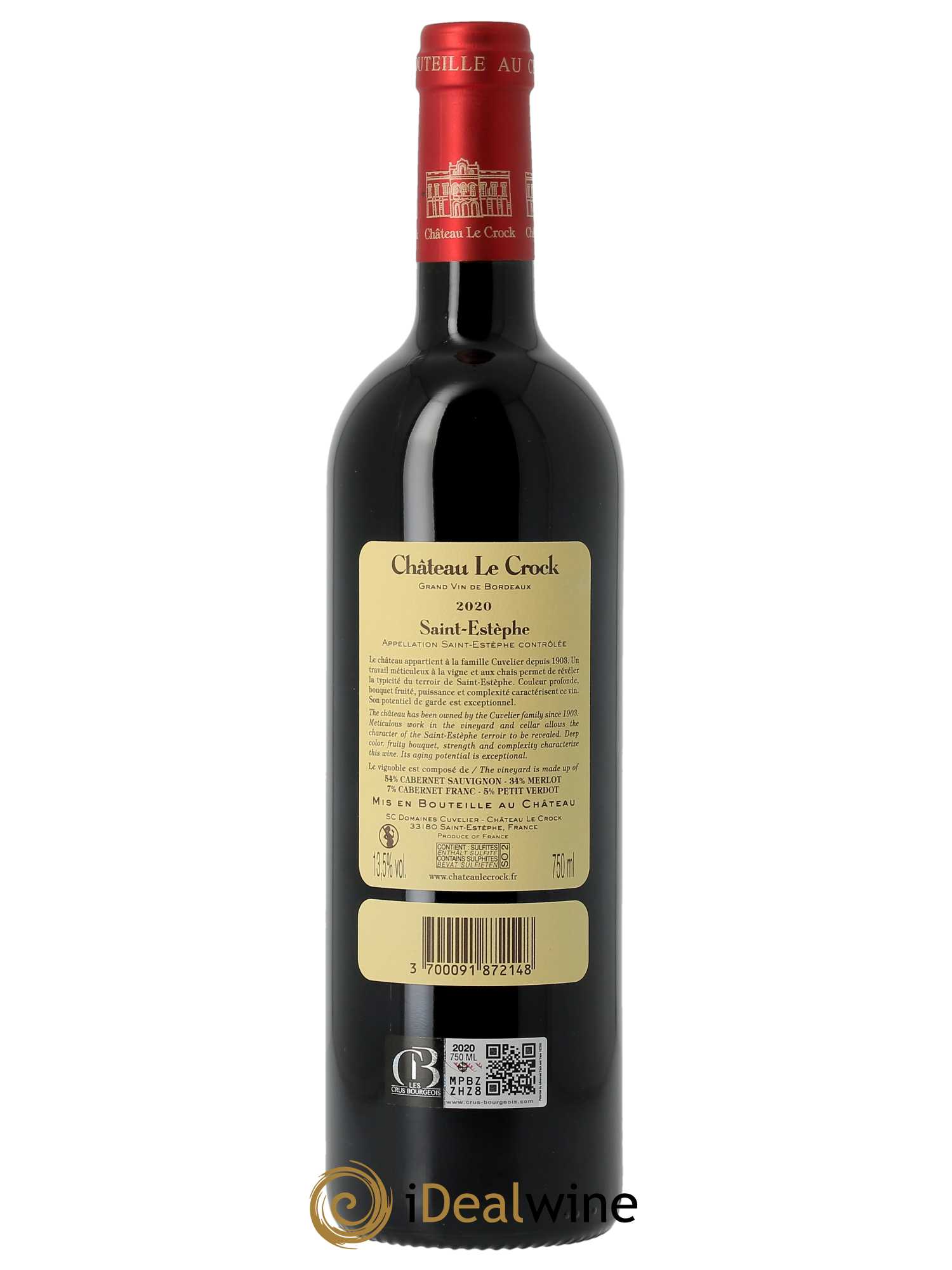 Château le Crock Cru Bourgeois (CBO à partir de 12 BTS) 2020 - Lot de 1 Bouteille