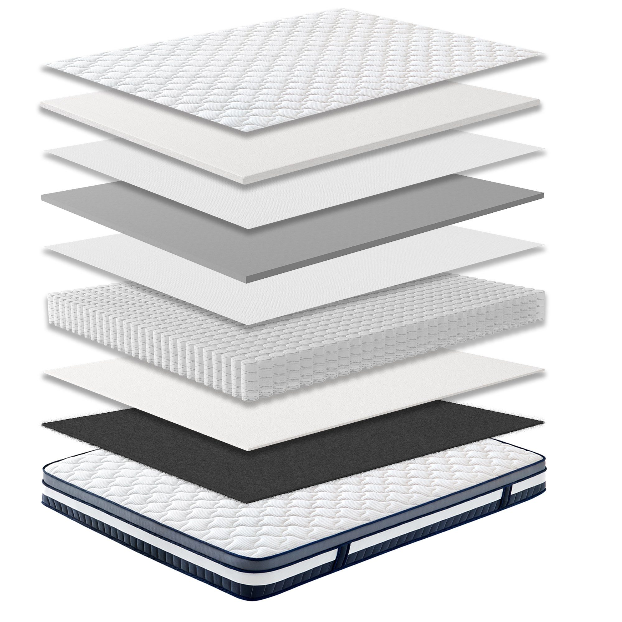 Taschenfederkernmatratze Arensberger Taschen Federkernmatratze mit integriertem Topper ALESSIA, Arensberger, 25 cm hoch, (90 x 200 cm), Höhe 25cm, Taschenfederkernmatratze mit Kaltschaum