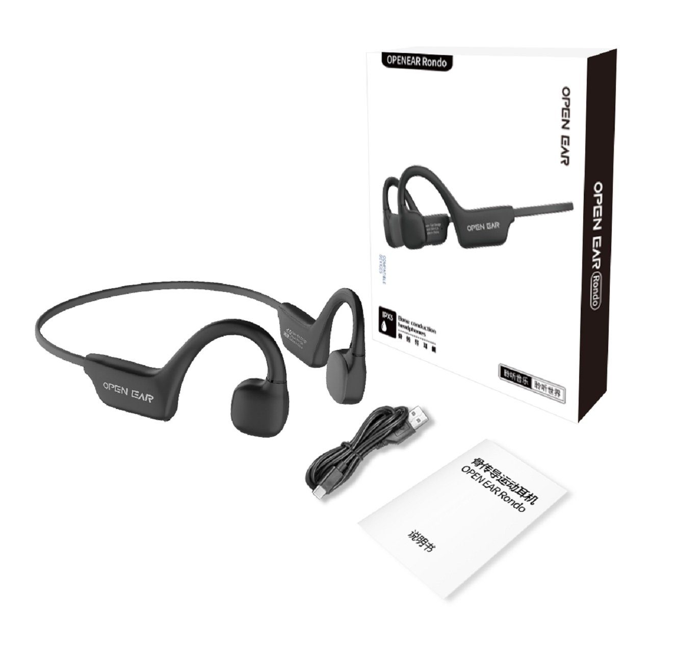 MIRUX Open Ear Rondo Bone Conduction zum Laufen Joggen Wandern Sport-Kopfhörer (Bluetooth, Wireless)