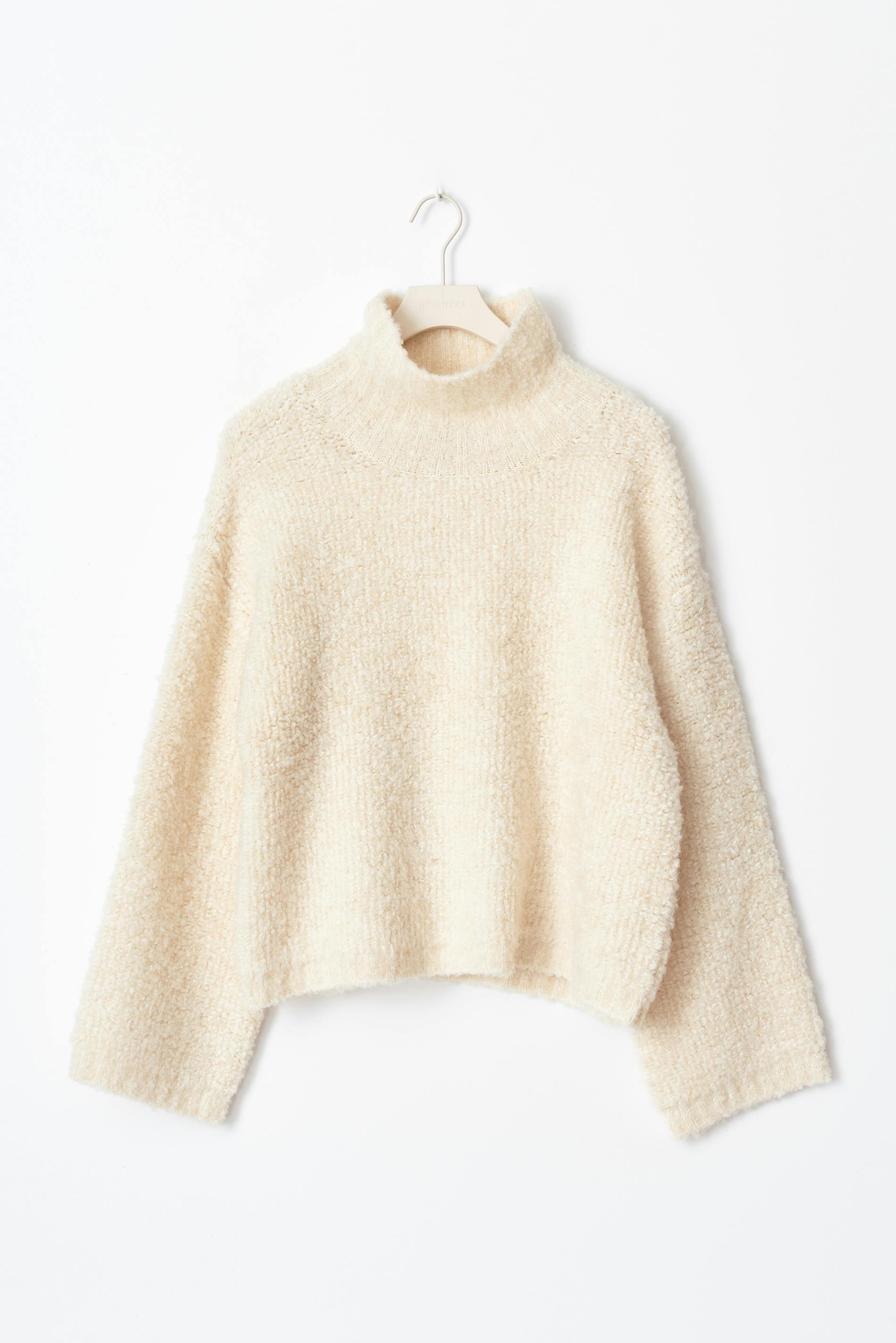 Knitted boucle sweater