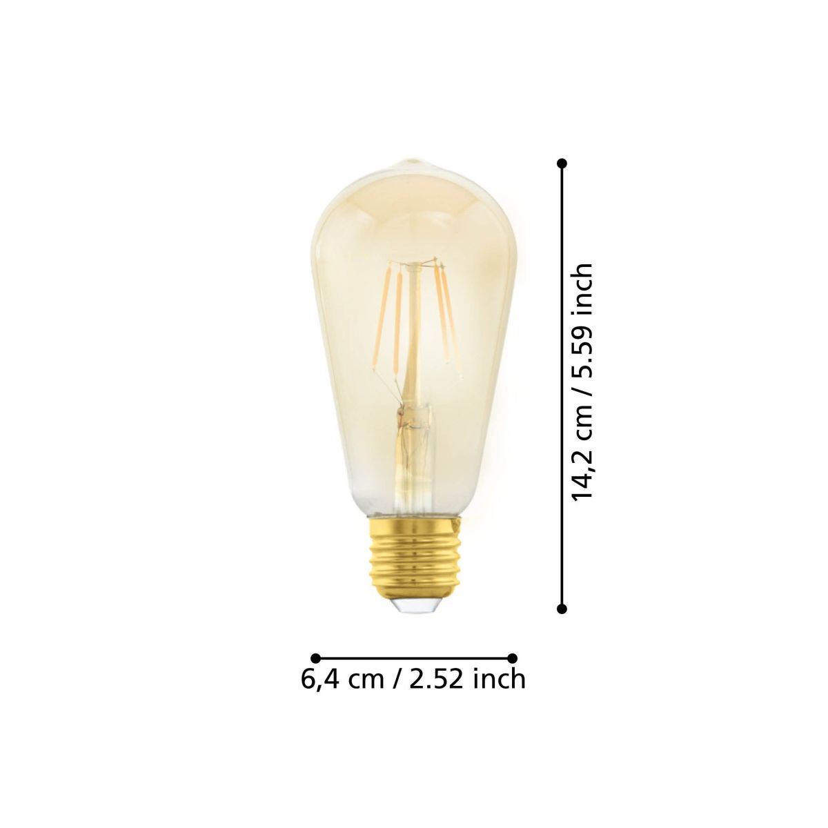 EGLO E27 LED Filament Leuchtmittel Amber