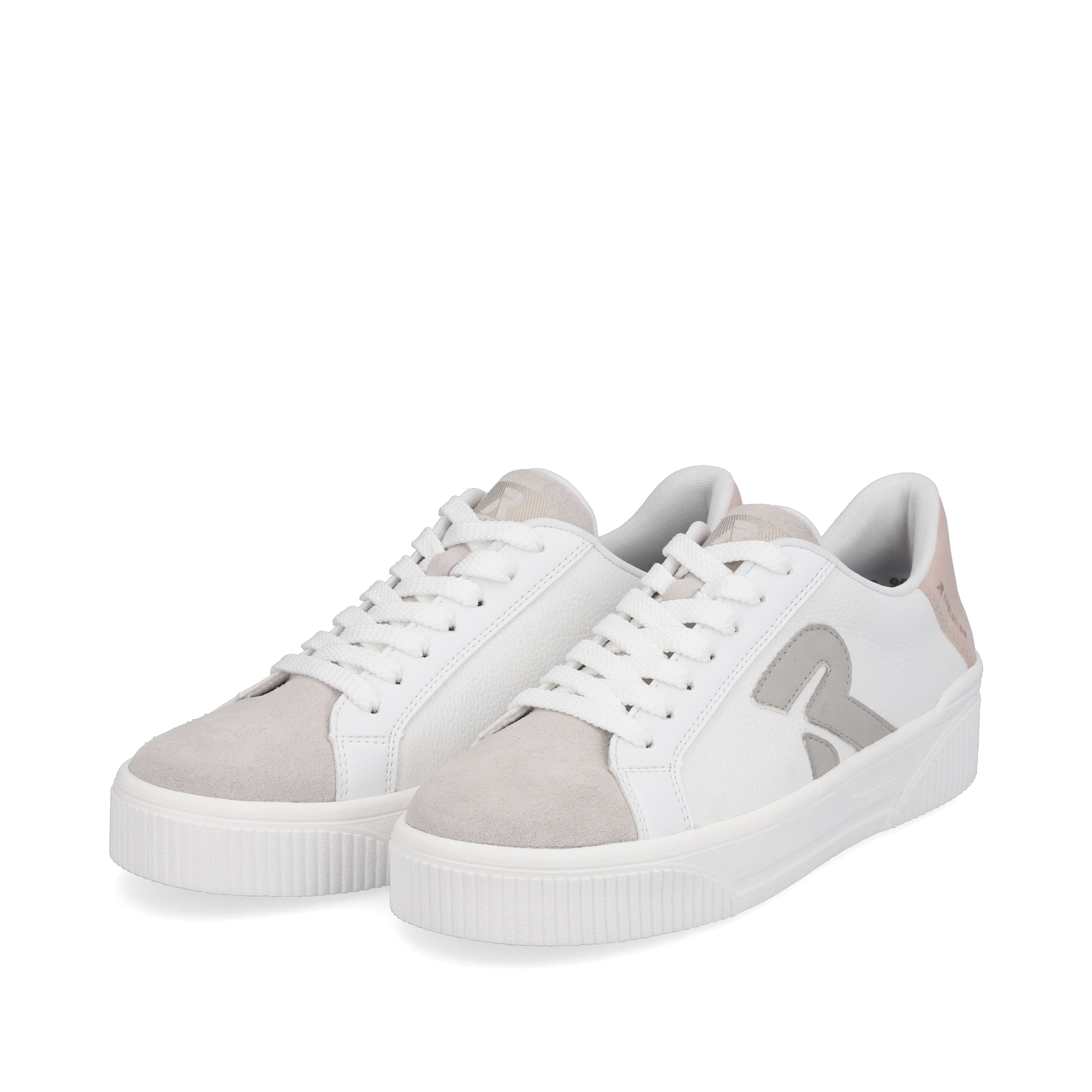 Rieker Damen Sneaker Low vanilla-white stone-grey